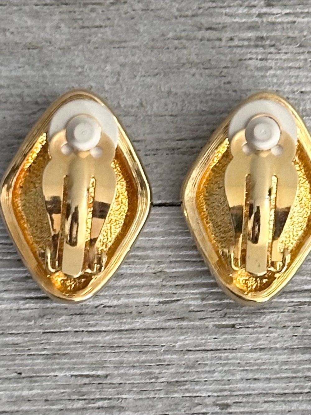 Vintage S.A.L. Swarovski America Ltd Ruby Red Crystal Clip On Earrings Gold Tone View 2